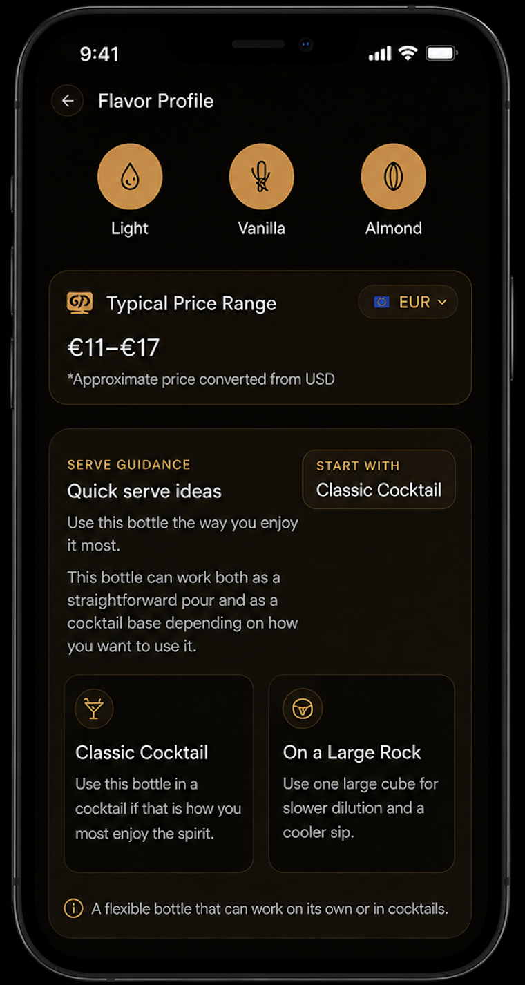 Bottle details right screen